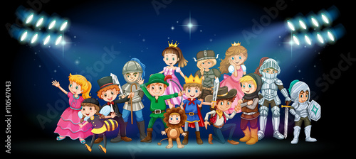 Actors in costumes on stage