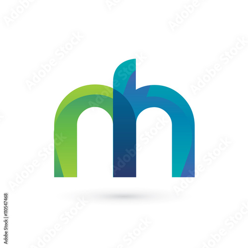 Modern Colorful Letter N H Logo