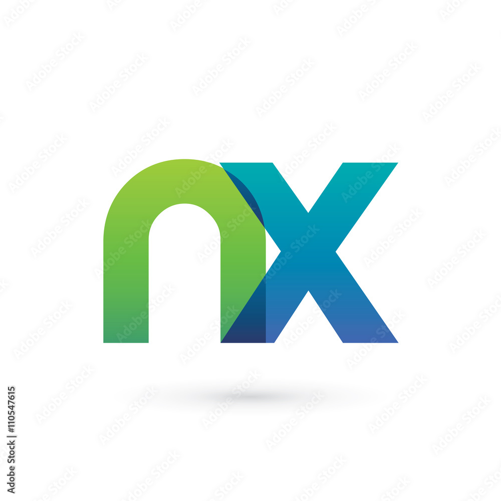 Obraz premium Modern Colorful Letter N X Logo