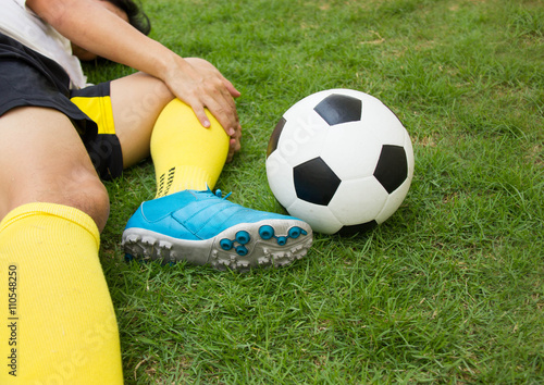Close-up Of Injured Football Player On Field.