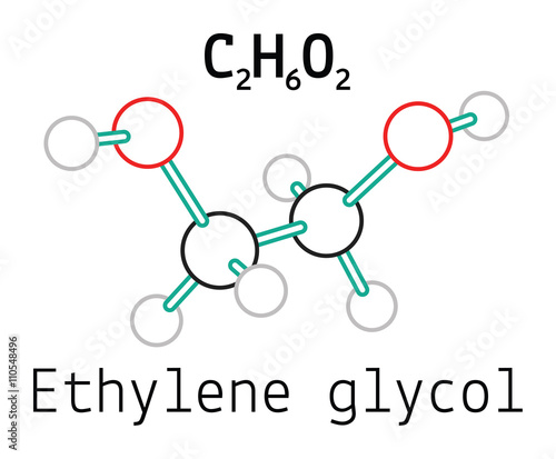 C2H6O2 ethylene glycol molecule