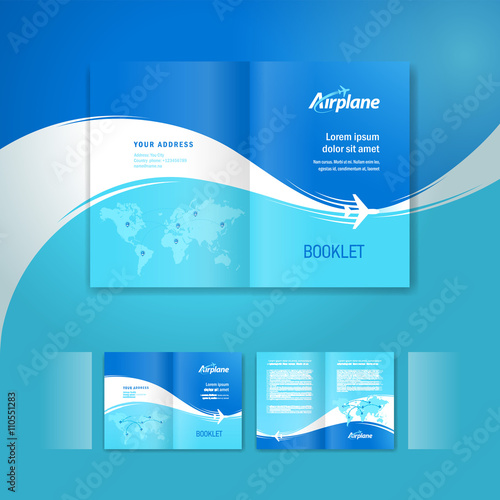 booklet leaflet airplane way brochure design template