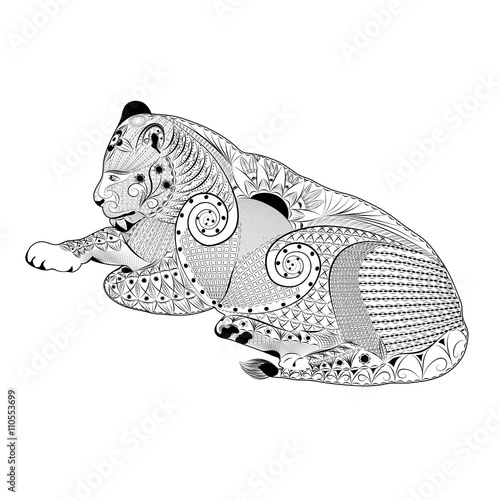 zentangle stylized vector lioness