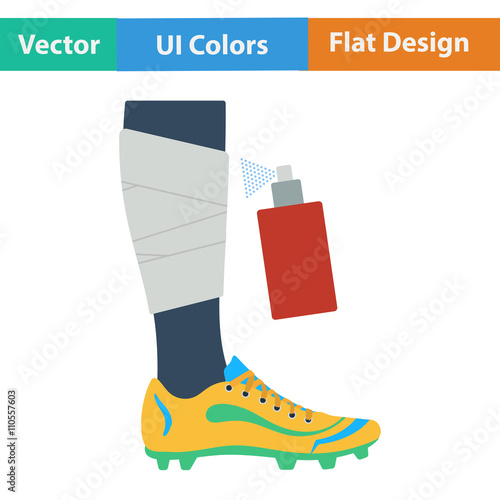 Icon of bandaged leg with aerosol anesthetic