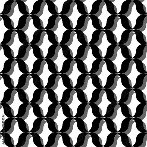 Abstract seamless patterns. Fashion volume graphics design. Monochrome geometric wave texture. Modern style for wallpaper  wrapping  fabric  background design  apparel  other print production. Vector