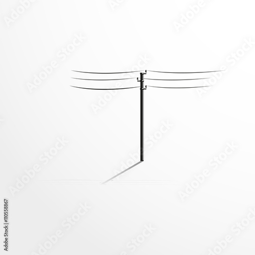 Pole with wires. Vector illustration.