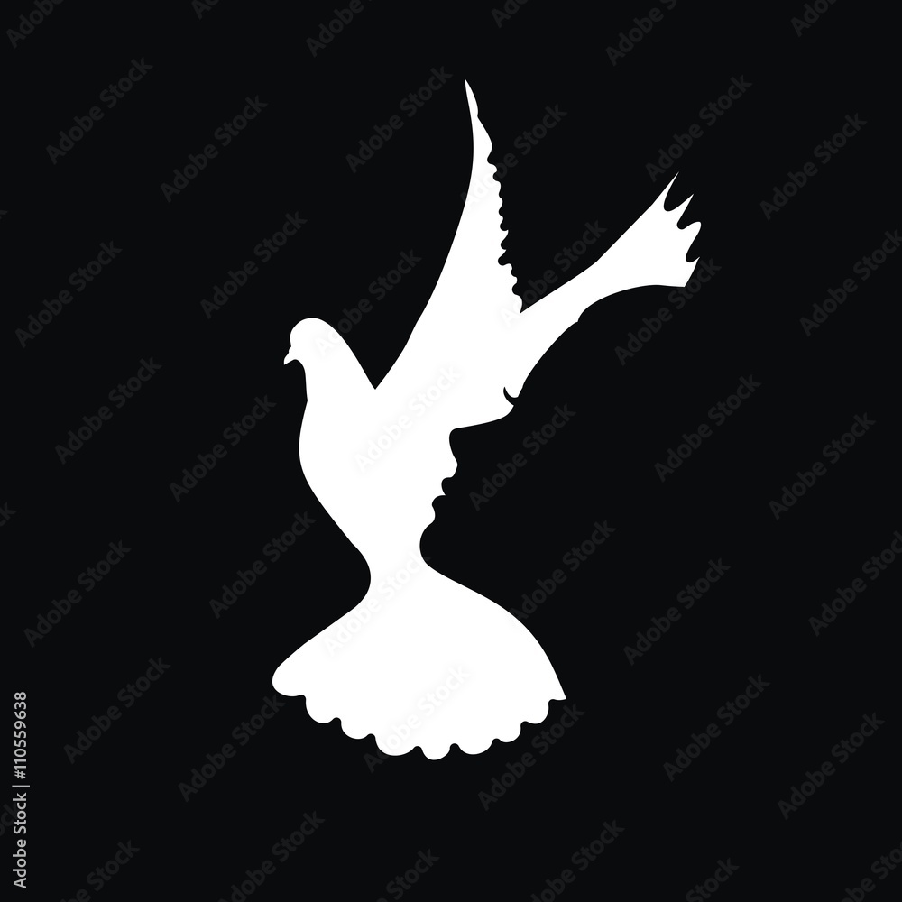 Naklejka premium девушка и голубь