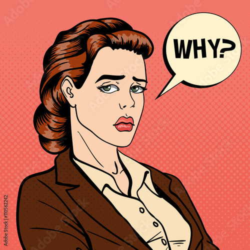 Shocked Woman. Woman Closes Eyes with Her Hands. Pop Art. Vector