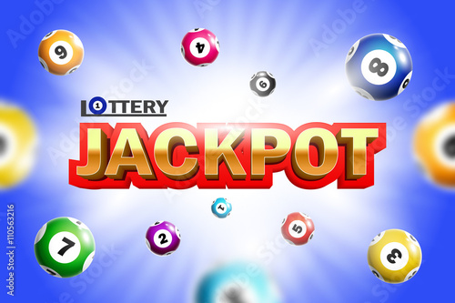 Lottery Jackpot background with colorful balls.