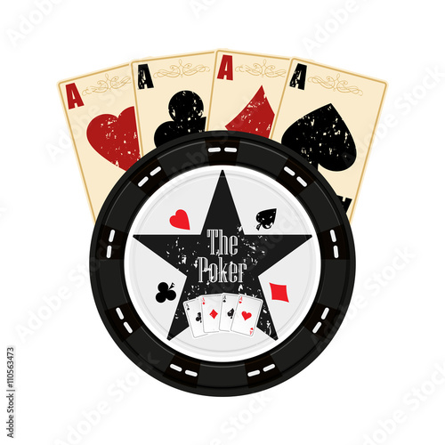 Logo for poker and casino. Four aces in the old style