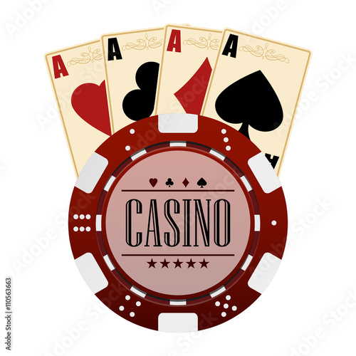 Logo for poker and casino. Four aces in the old style