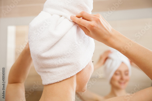 Young woman after morning shower