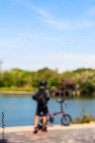 Human and bicycle blur