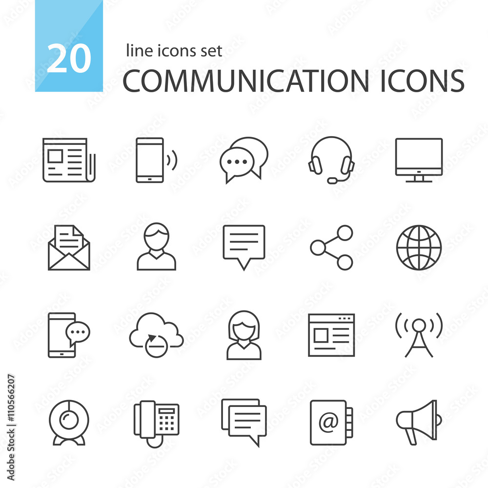 Communication icons. Communication icons.