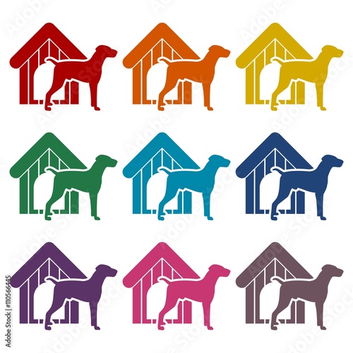 Dog design icons set