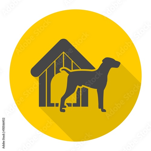 Dog design icon with long shadow photo