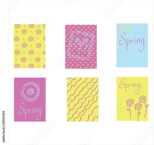 Wallpaper Mural Spring. congratulations. flowers. set of cards. Torontodigital.ca