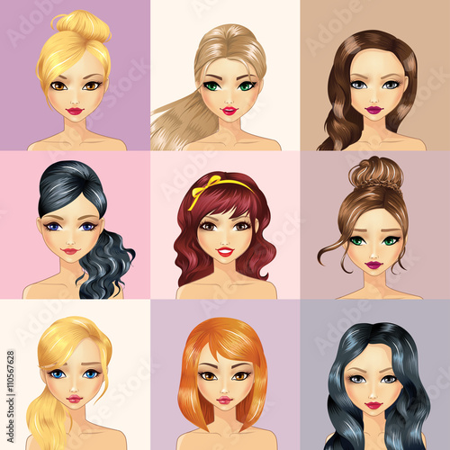 Fashion Girl Characters Avatars