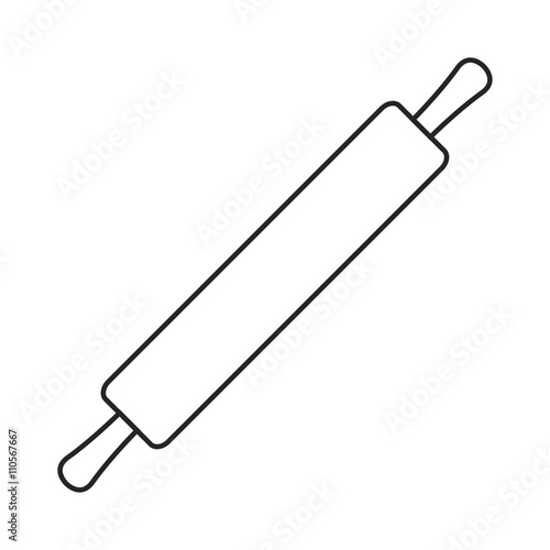 Line icon kitchen rolling pin. Vector illustration.