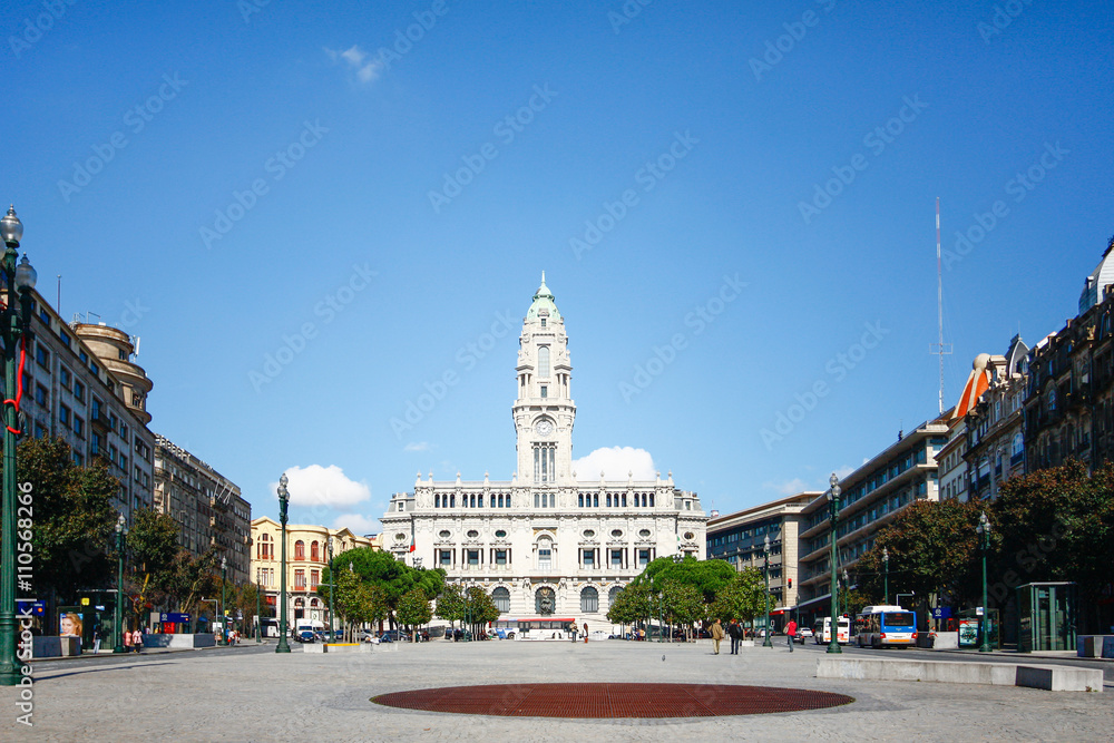 PORTO,PORTUGAL - OCTOBER 20,2012 : Square in front of Porto City