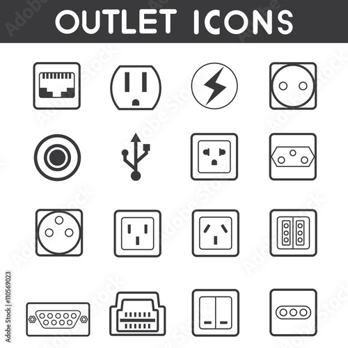 electric outlet icons