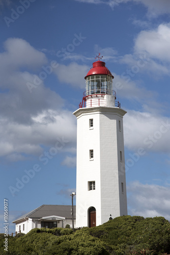 DANGER POINT GANSBAAI WESTERN CAPE SOUTH AFRICA The operational lighthouse at Danger Point near Gansbaai in the Western Cape Southern Africa