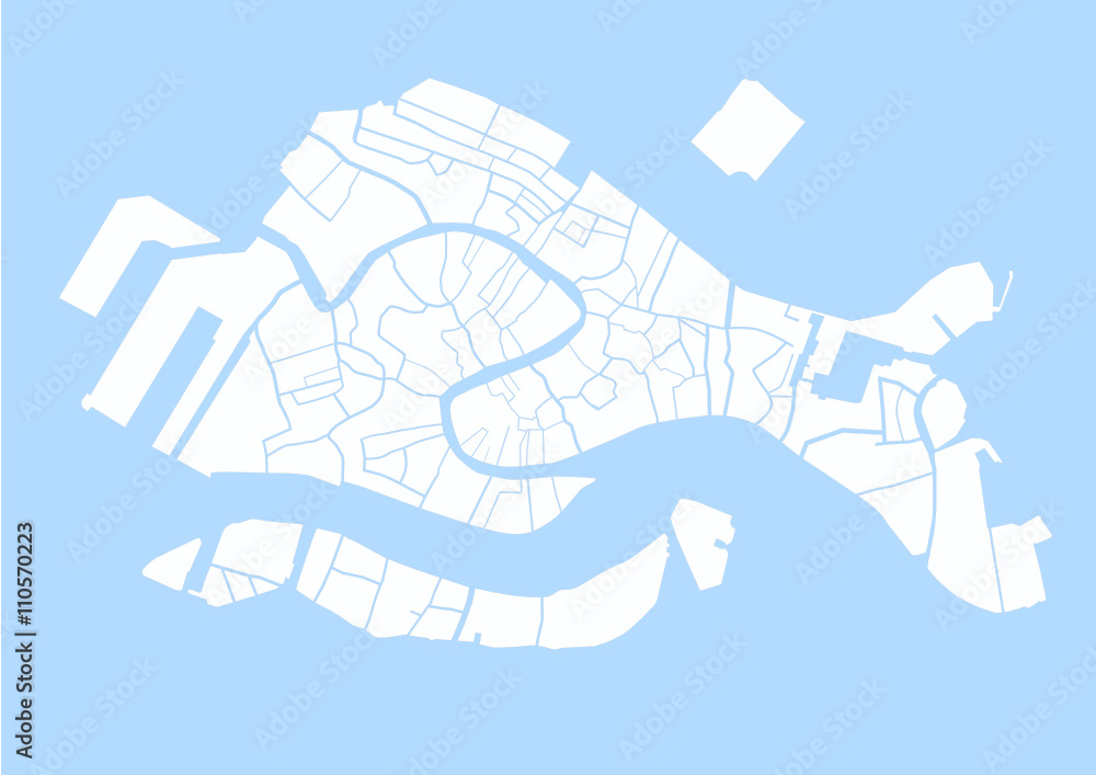 Plan des canaux de Venise