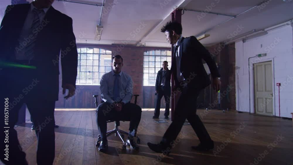 Handsome special agent character escapes interrogation by Asian criminal gang Handsome special agent character escapes interrogation by Asian criminal gang