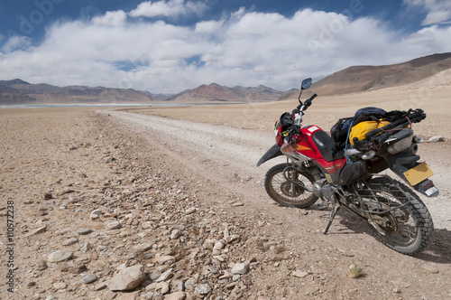 Motorcycle adventure at Tso kar, Ladakh, India