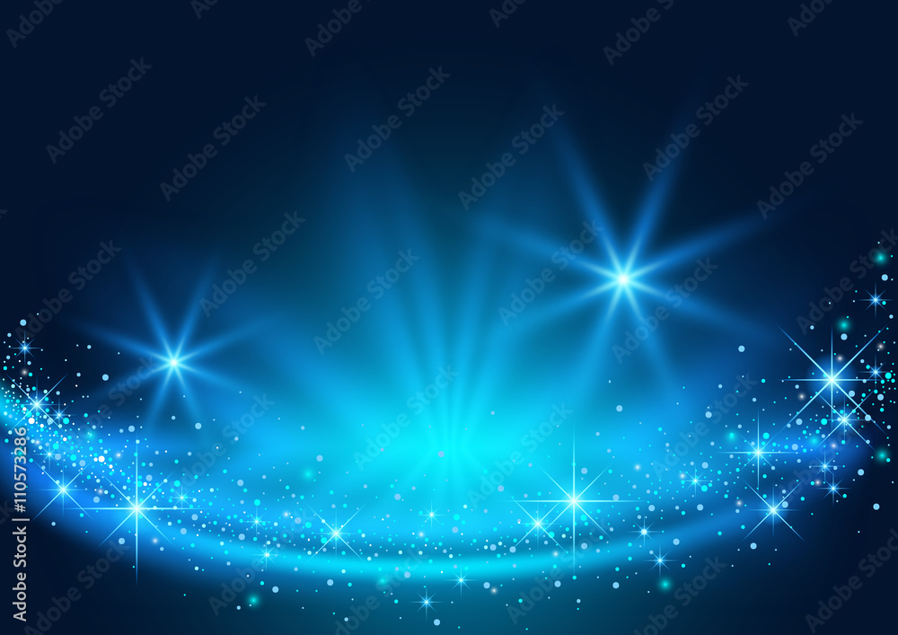 Magic Christmas Background with Sparkling Stream Effect - Abstract Illustration, Vector Magic Christmas Background with Sparkling Stream Effect - Abstract Illustration, Vector