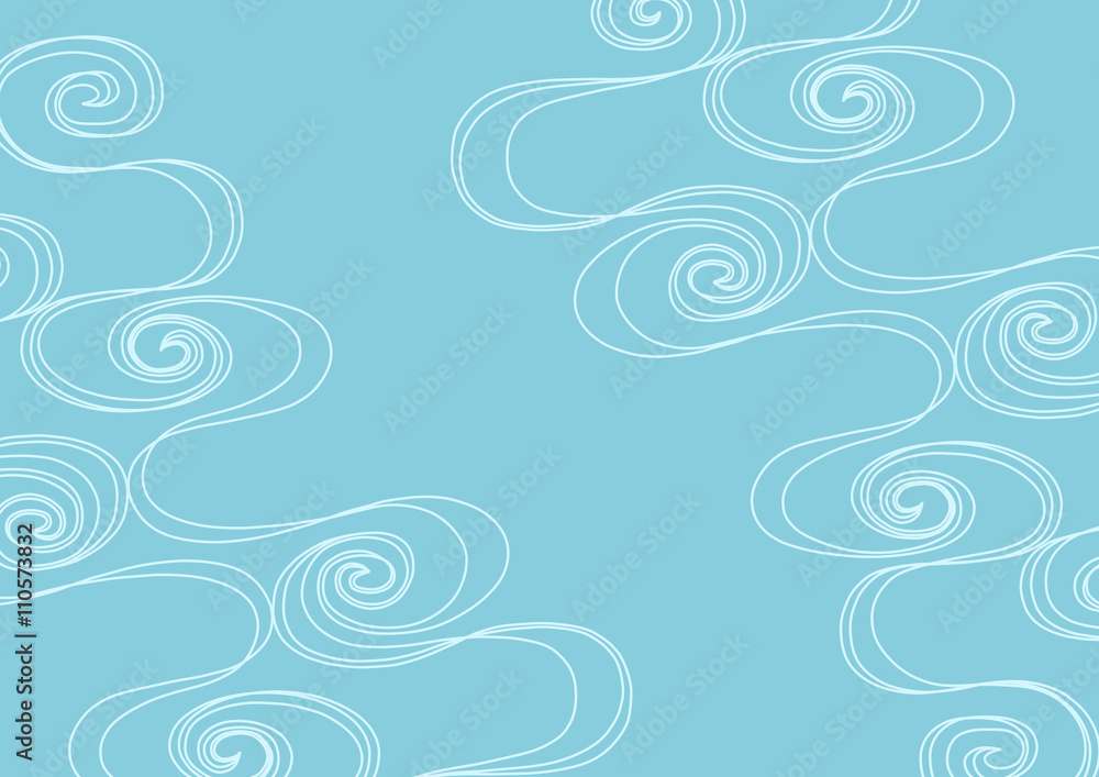 流水・和波模様の背景イラスト(水色) 流水・和波模様の背景イラスト(水色)