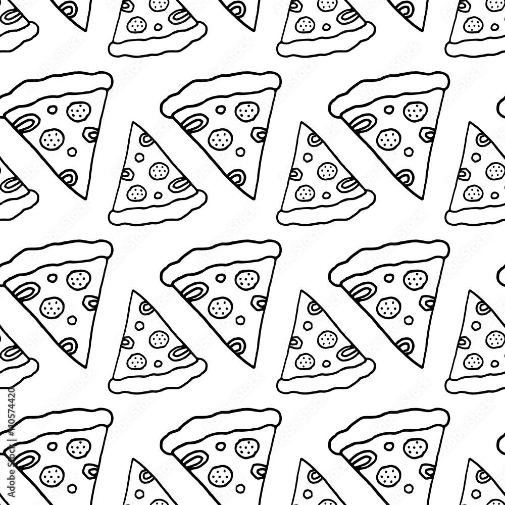 Hand Drawn Ink Pizza