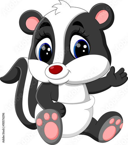 illustration of baby skunk cartoon