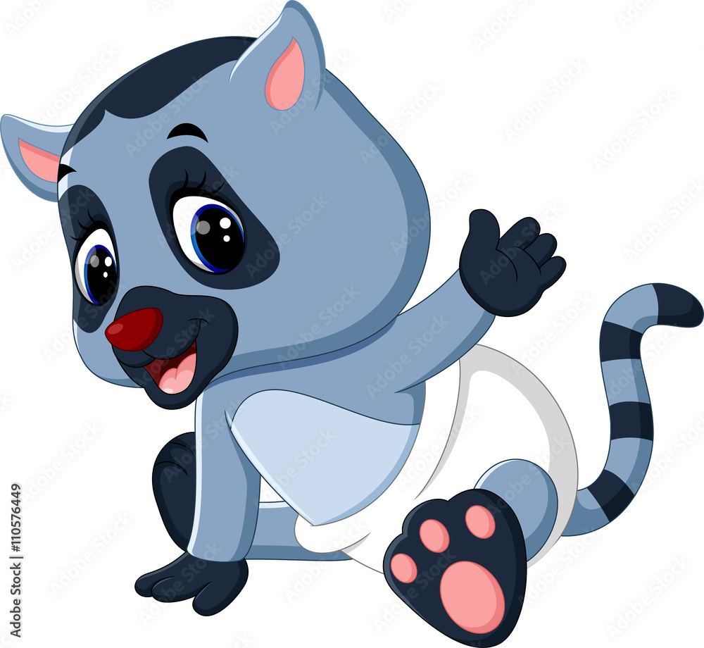 illustration of Cute lemur cartoon illustration of Cute lemur cartoon