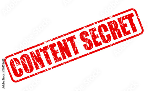CONTENT SECRET red stamp text