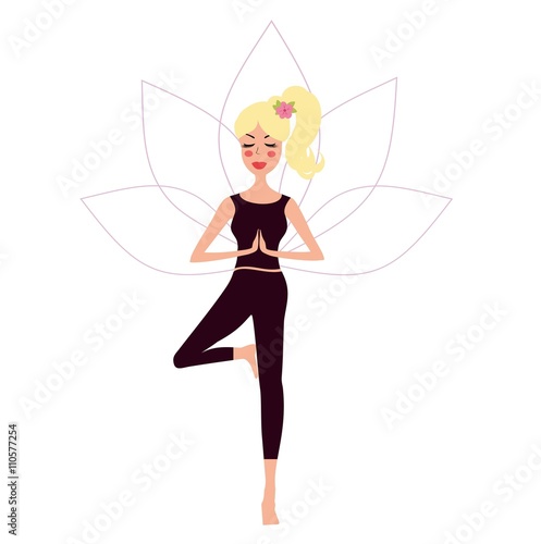 Photos Girl yoga vector illustration
