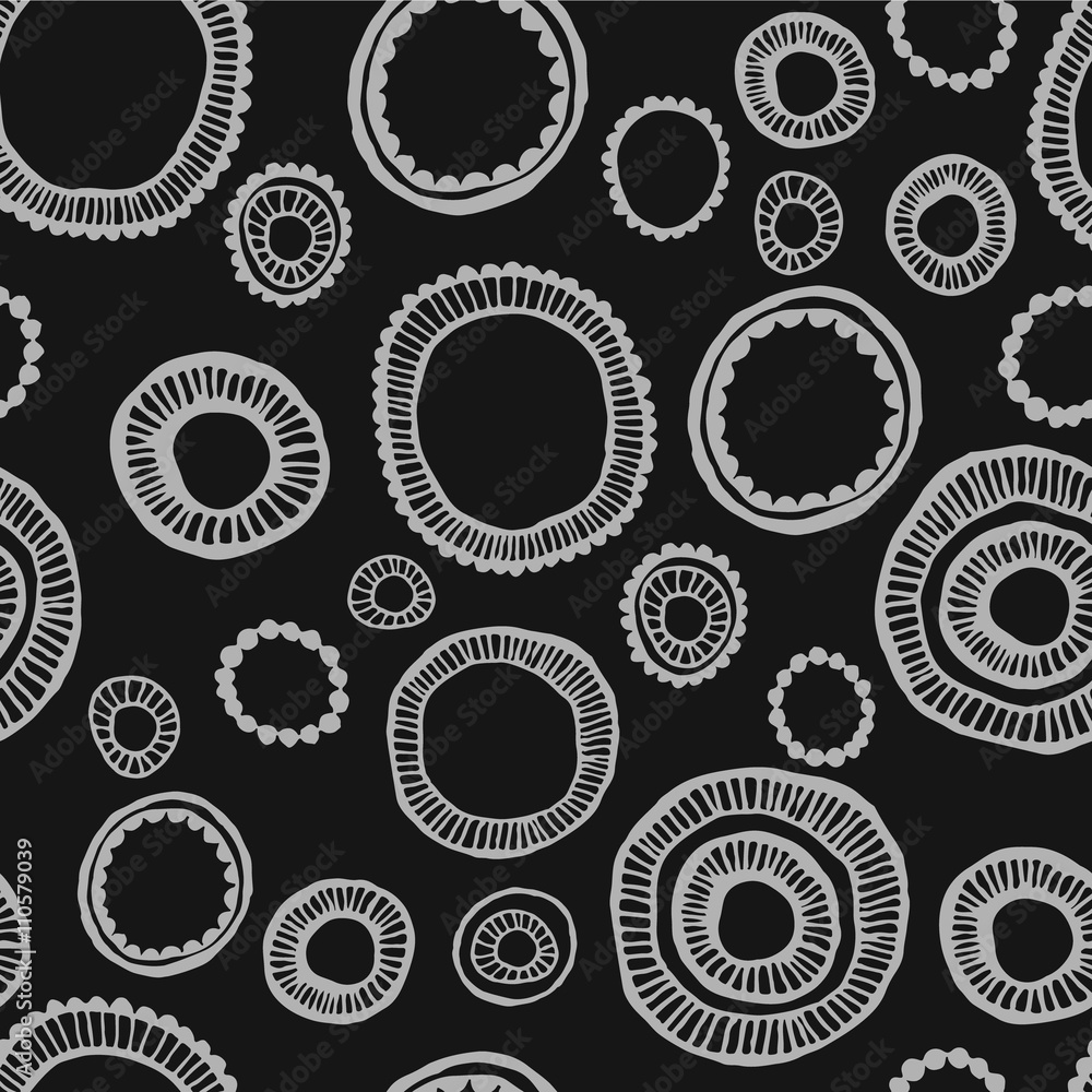 Seamless hand drawn circles background. Seamless hand drawn circles background.