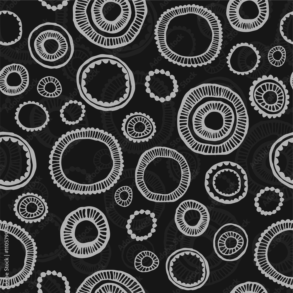 Seamless hand drawn circles background. Seamless hand drawn circles background.