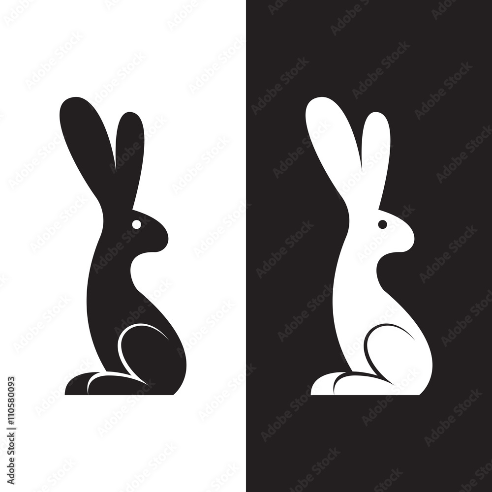 Fototapeta premium Vector image of a rabbit design on white background and black ba