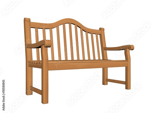 wood bench - 3d render