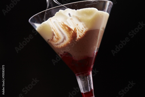 creamy chocolate dessert in a glass