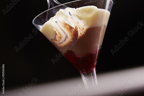 creamy chocolate dessert in a glass