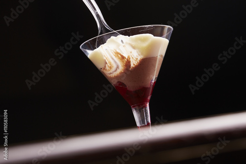 creamy chocolate dessert in a glass
