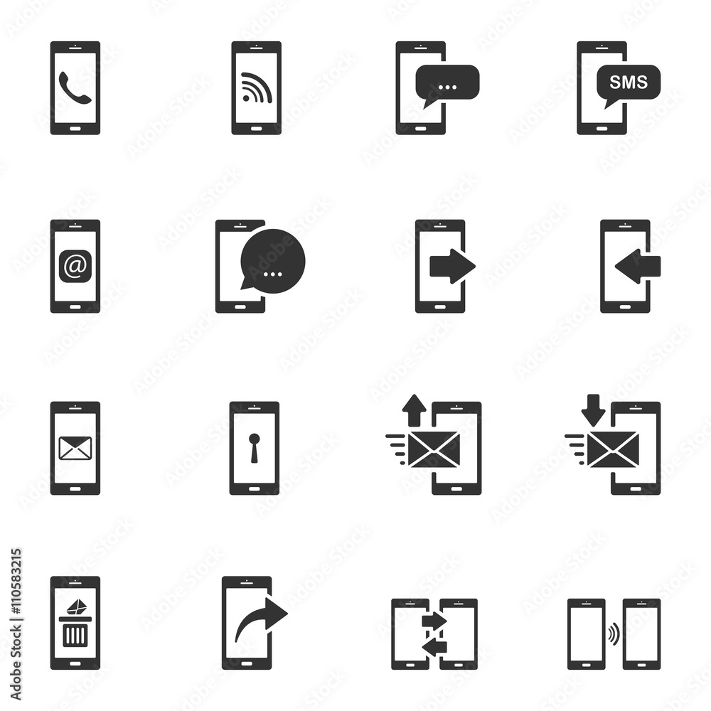 Media and communication icon set. Media and communication icon set.