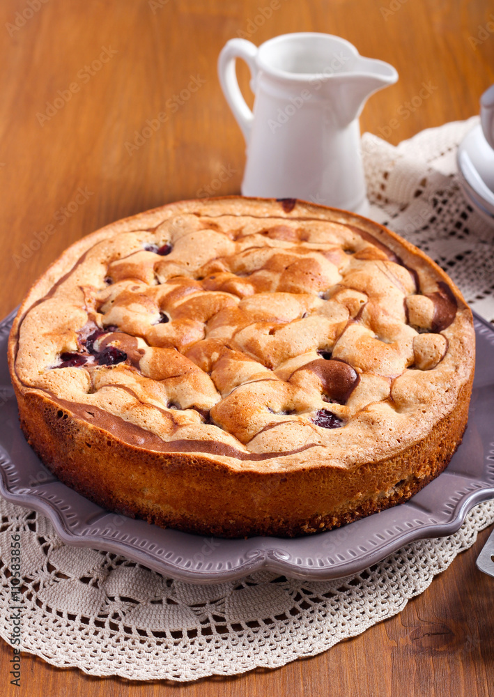 Marble sponge cake with cherry Marble sponge cake with cherry