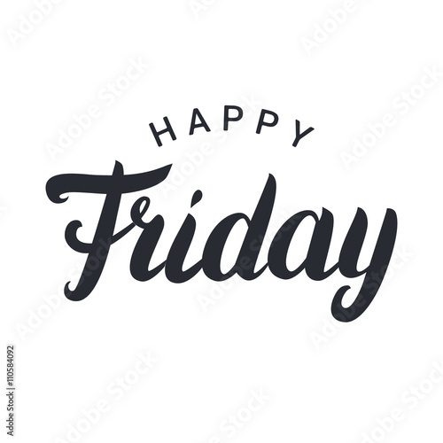 Happy friday hand written lettering. 