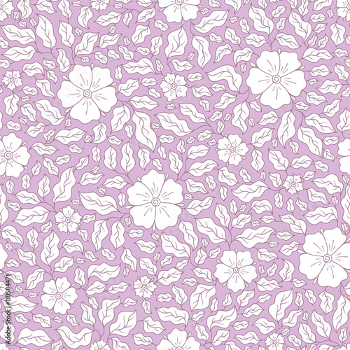 Vector illustration of seamless pattern with abstract flowers