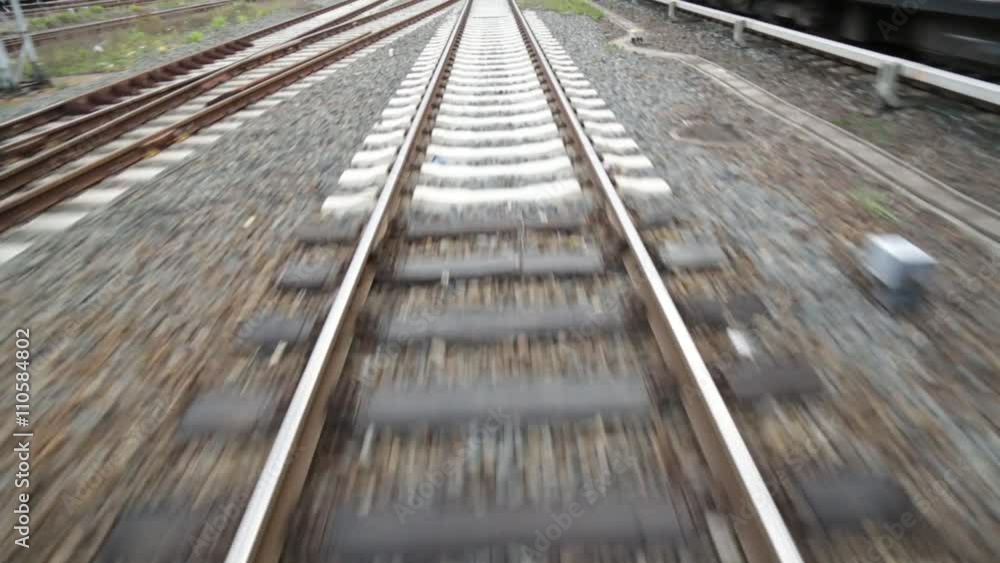 Eisenbahngleise während der Fahrt-4 Eisenbahngleise während der Fahrt-4
