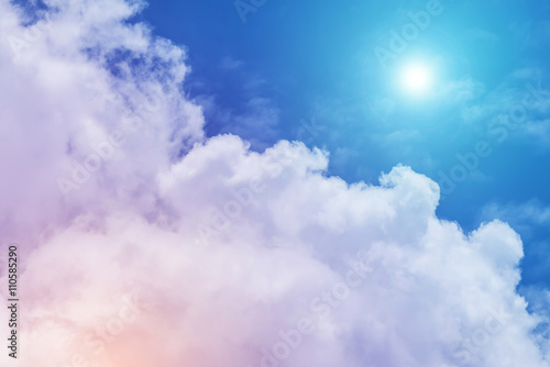 sun and cloud background with a pastel colored 