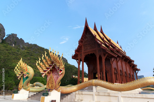 Buddhism temple the teak of worship in Thailand photo